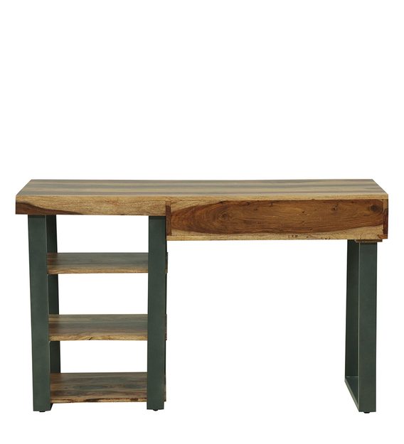 Ritx Sheesham Wood Study Table In Rustic Teak Finish For Study Room Furniture