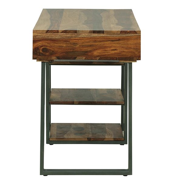 Ritx Sheesham Wood Study Table In Rustic Teak Finish For Study Room Furniture