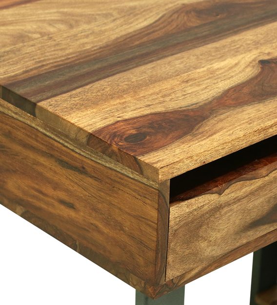 Ritx Sheesham Wood Study Table In Rustic Teak Finish For Study Room Furniture