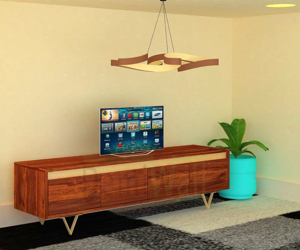 Ezra Sheesham wood 4 Drawer Tv Cabinet #010