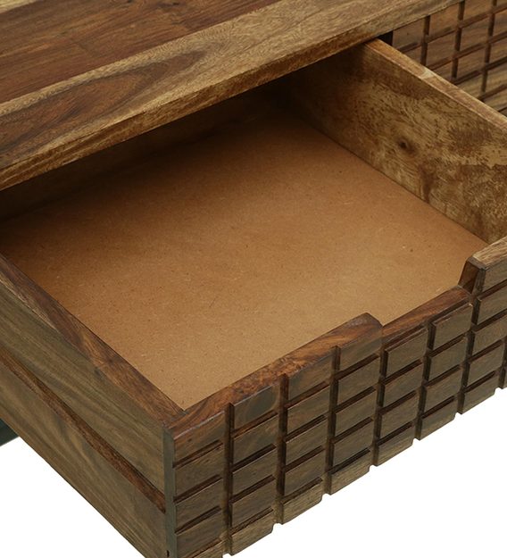 Ritx Solid Wood Study Table In Rustic Teak Finish For Study Room Furniture
