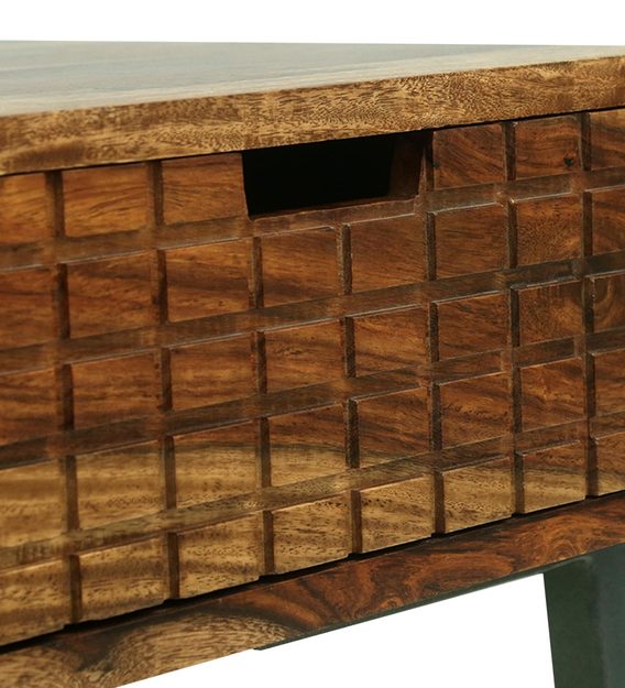 Ritx Solid Wood Study Table In Rustic Teak Finish For Study Room Furniture