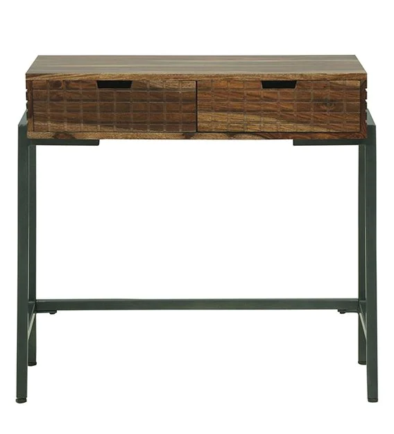 Ritx Solid Wood Study Table In Rustic Teak Finish For Study Room Furniture