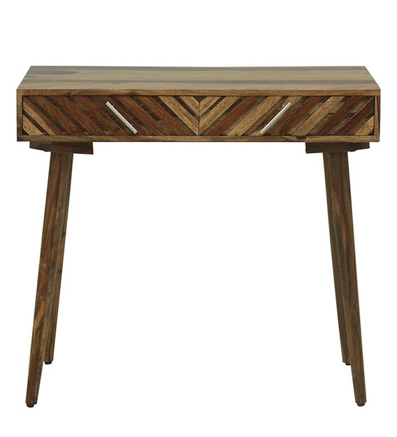 Ritx Solid Wood Study Table In Natural Teak Finish For Study Room Furniture