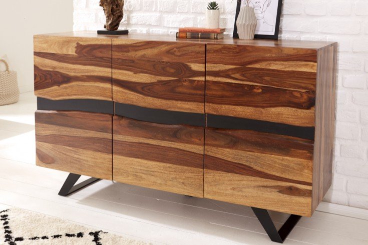 Ries Solid Wood Sideboard In Natural Finish For Living Room Furniture