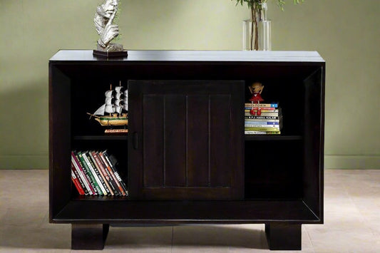 Alex Solid Mango Wood Bookcase In Z-Black Finish