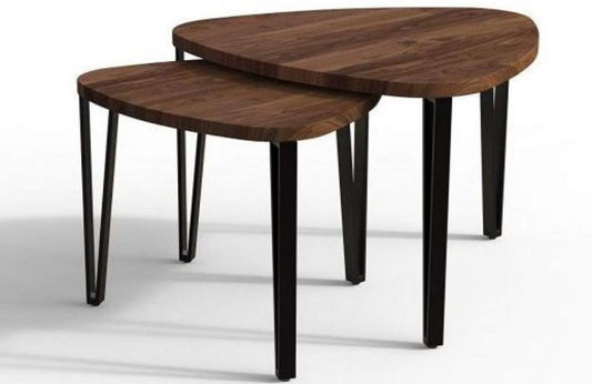 Arko Nesting Table (Set Of 2 ) Made Of Solid Sheesham Wood & Iron #21