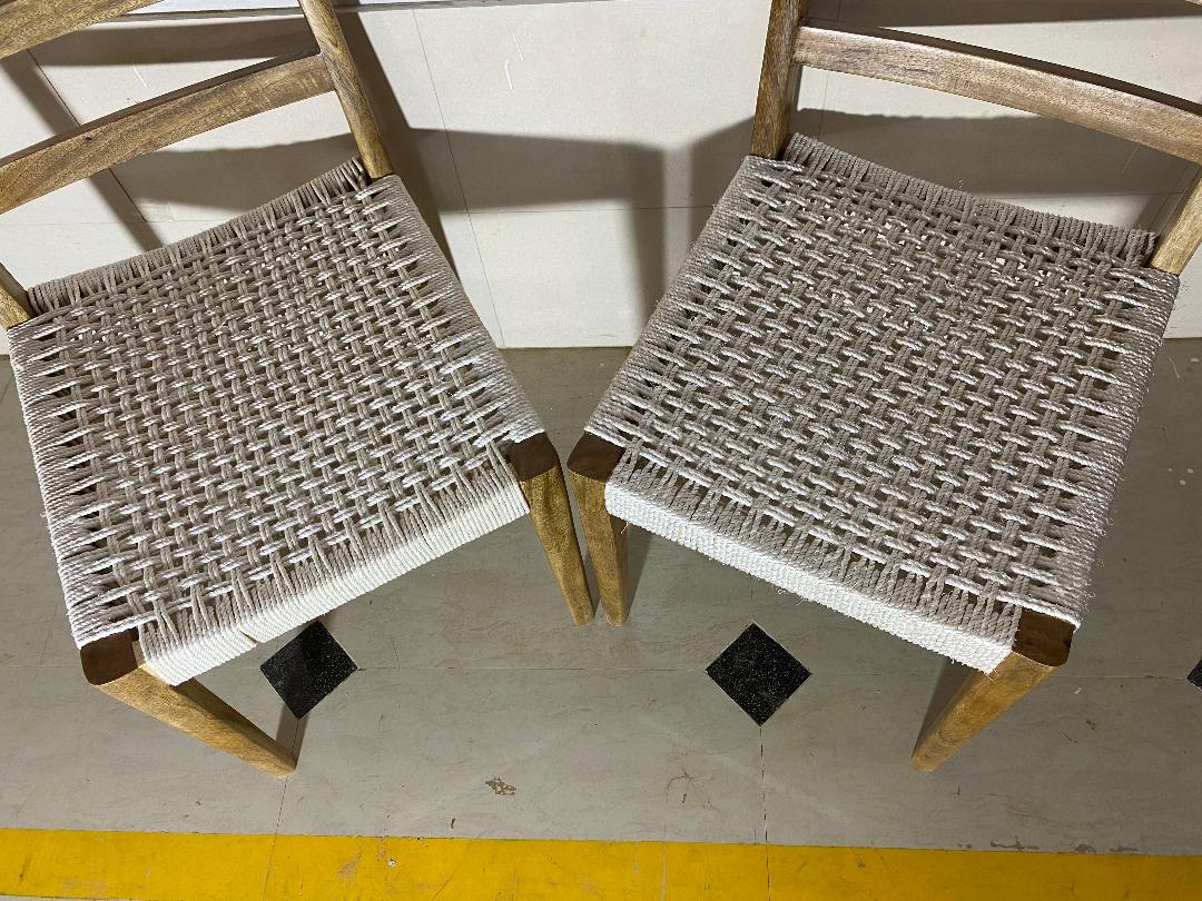 Marudhar Mango Wood Chair Set of 1 In Netural Finish