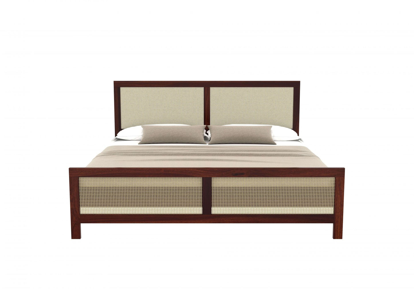 Ken Solid Sheesham Wood King Size Bed In Natural Finish For Bedroom Furniture