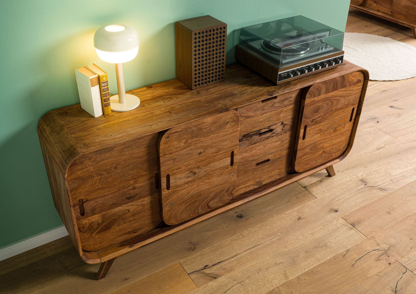 Zara Solid Mango Wood Sideboard In Provincial Teak Finsih