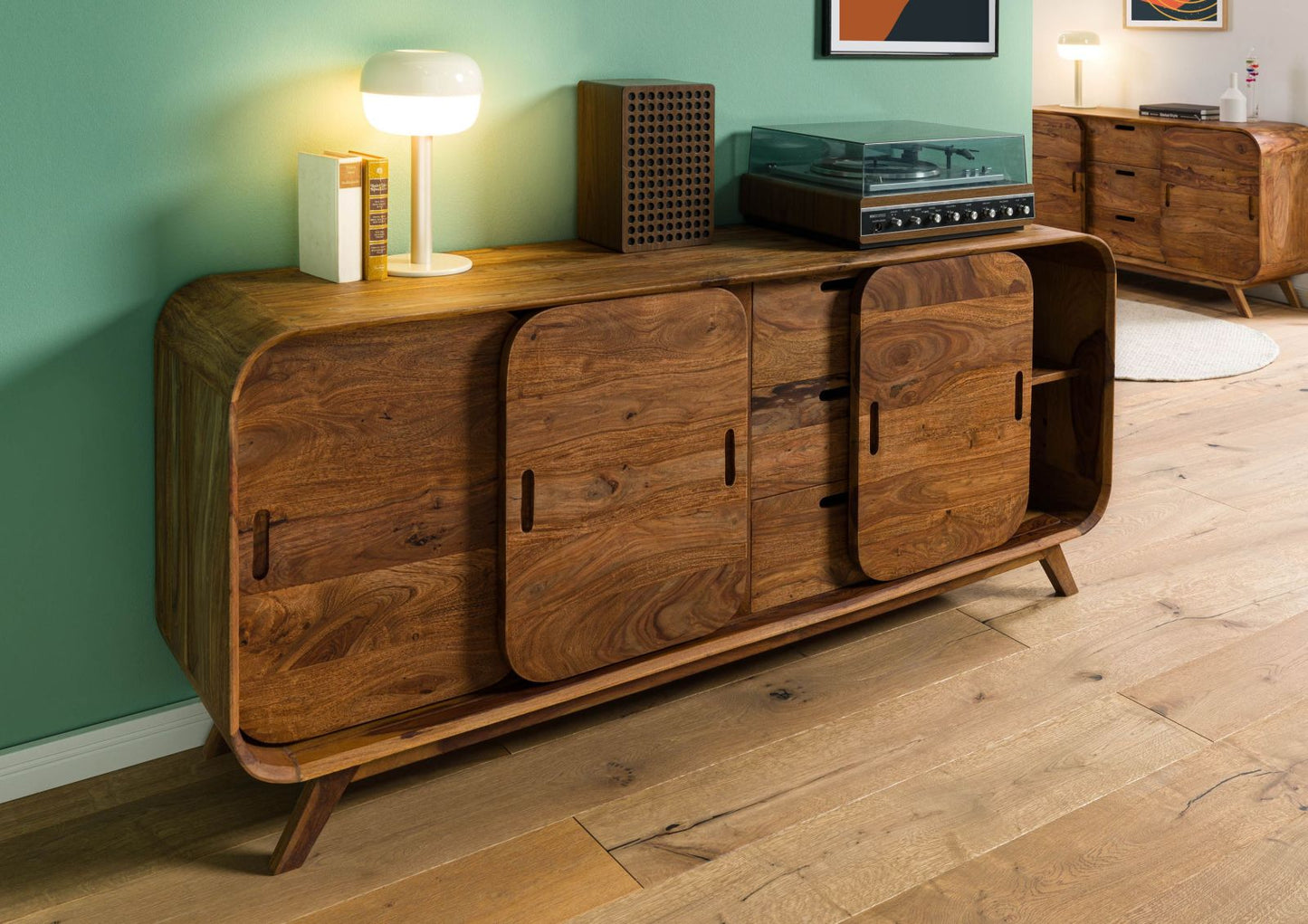 Zara Solid Mango Wood Sideboard In Provincial Teak Finsih