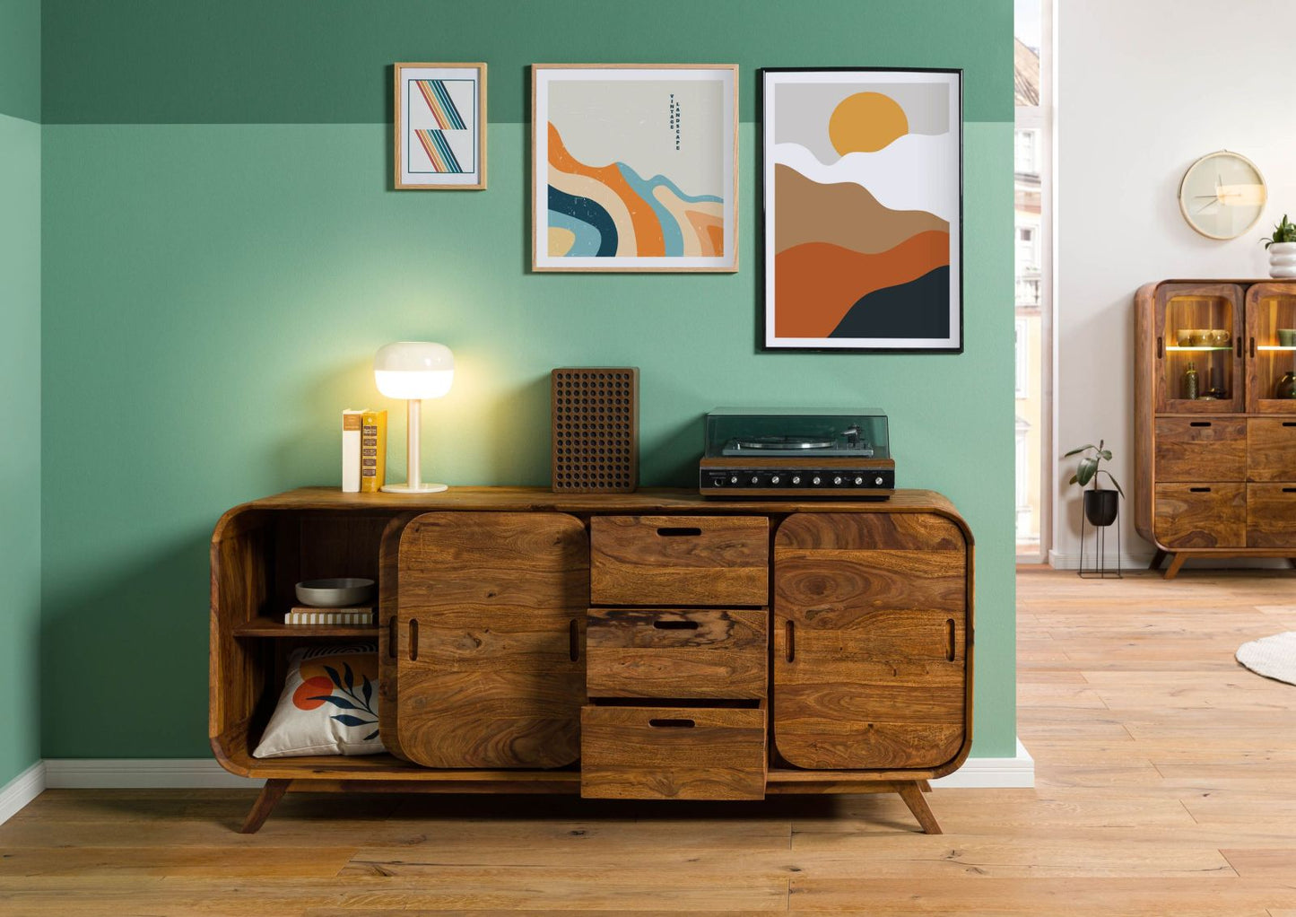 Zara Solid Mango Wood Sideboard In Provincial Teak Finsih