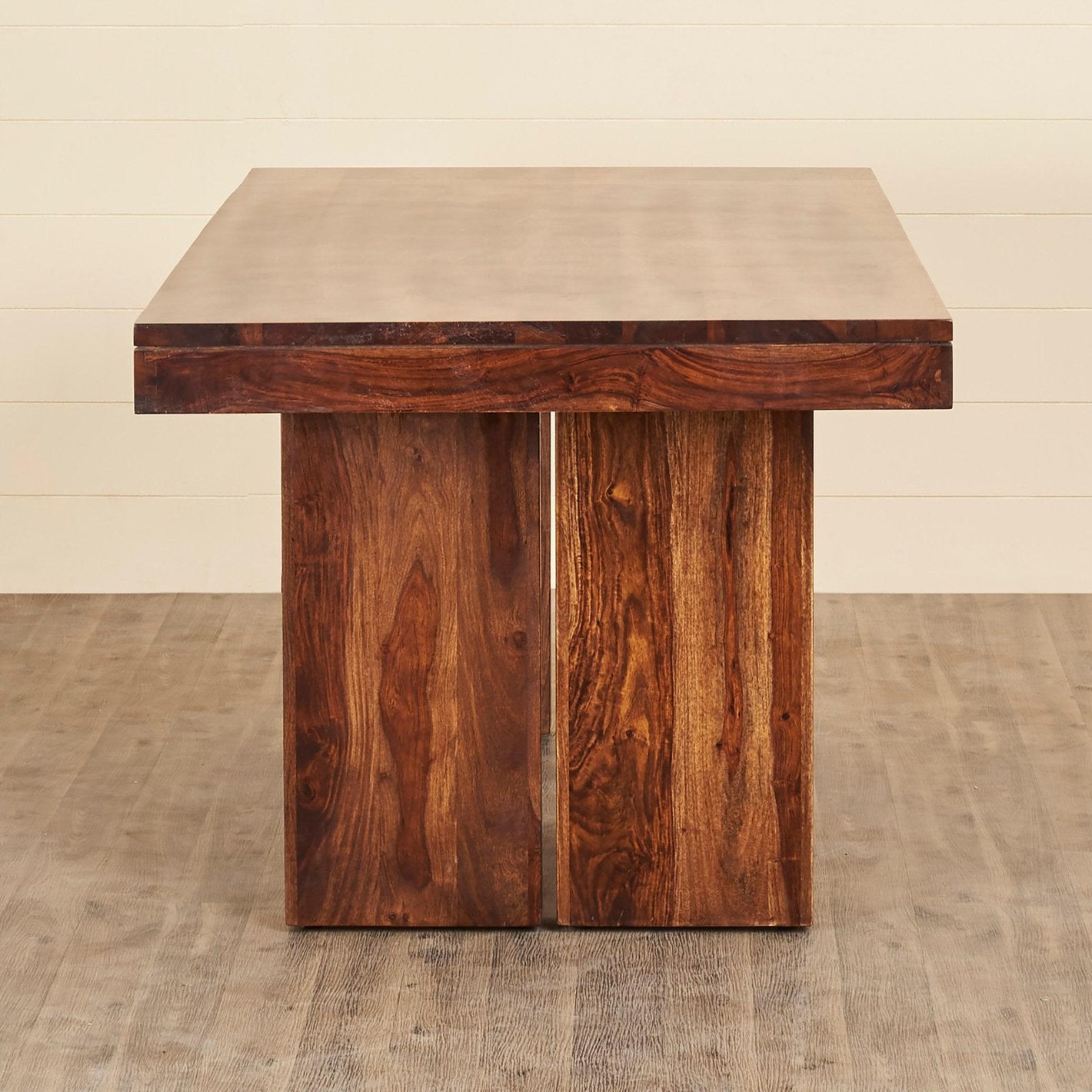 Roster Sheesham Wood Dining Table With Natural Gray Finish For Dining Room