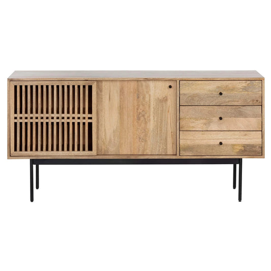 Baliya Solid Mango Wood Sideboard In Walnut For Lining Room Furniture