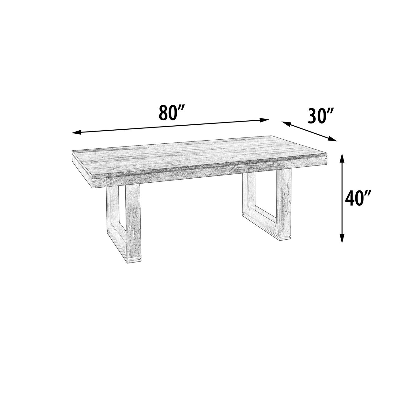 Roster Sheesham Wood Dining Bench With Natural Gray Finish For Dining Room