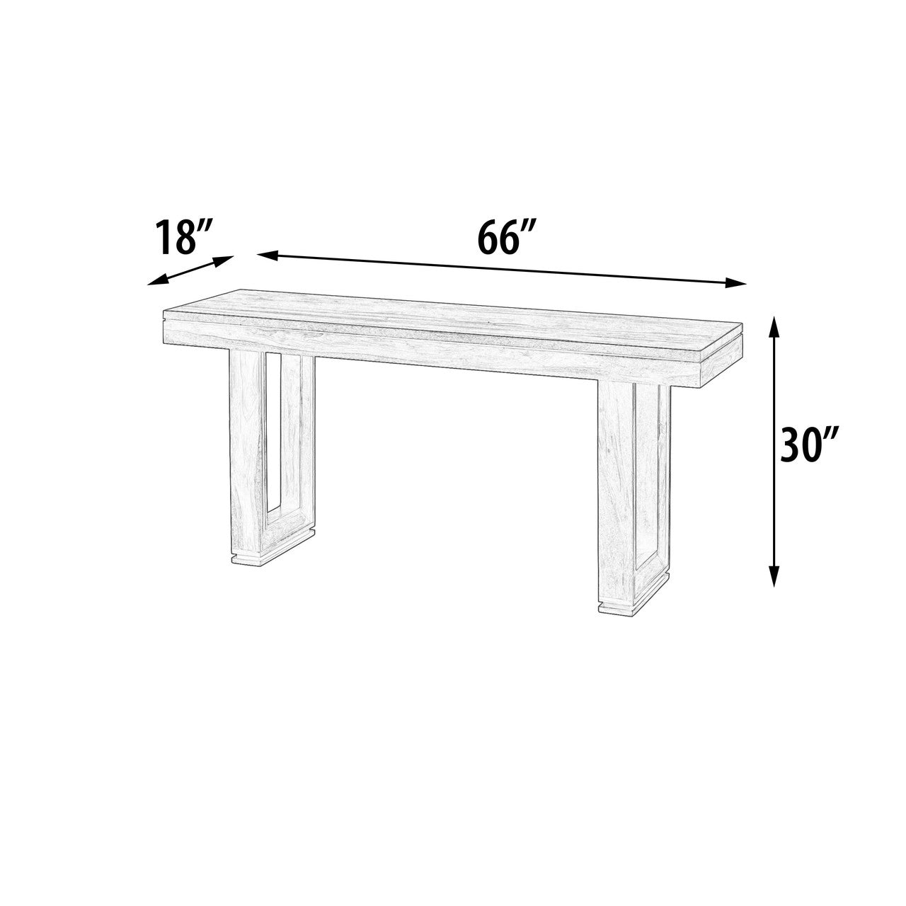 Roster Sheesham Wood Console Table With Natural  Rusik Teak Finish For Dining Room