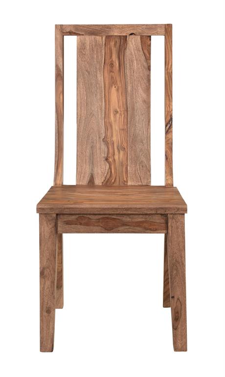 Roster Sheesham Wood Chair With Natural Gray Finish For Dining Room Set of 2