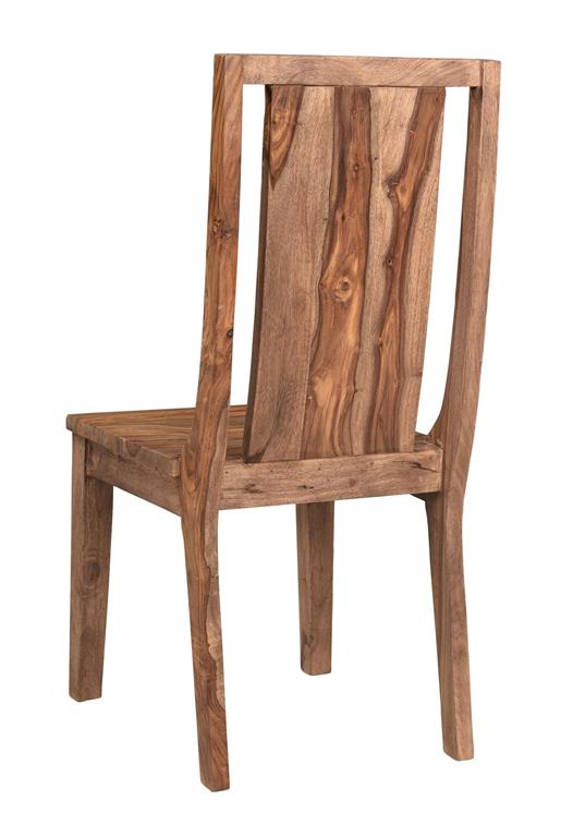 Roster Sheesham Wood Chair With Natural Gray Finish For Dining Room Set of 2