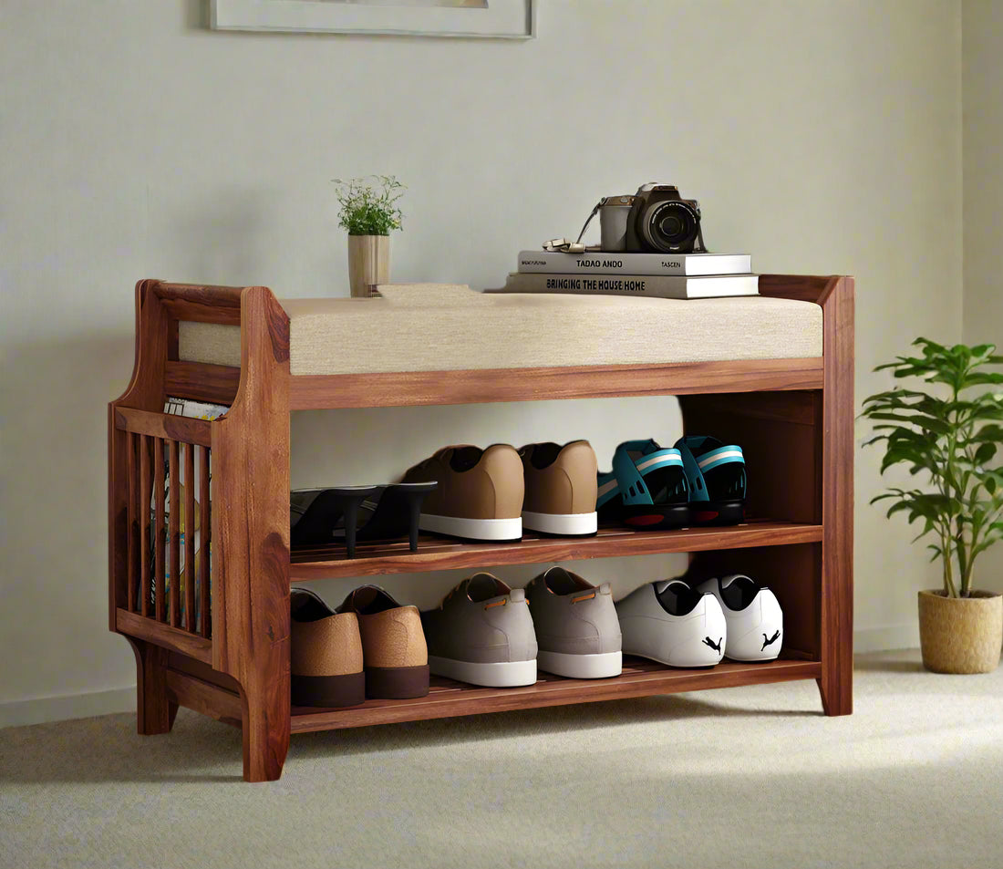 Citijan Sheesham Wood Shoe Cabinet,Sheesham Wood Shoe Rank For Living Room Furniture,Outdoor Furniture