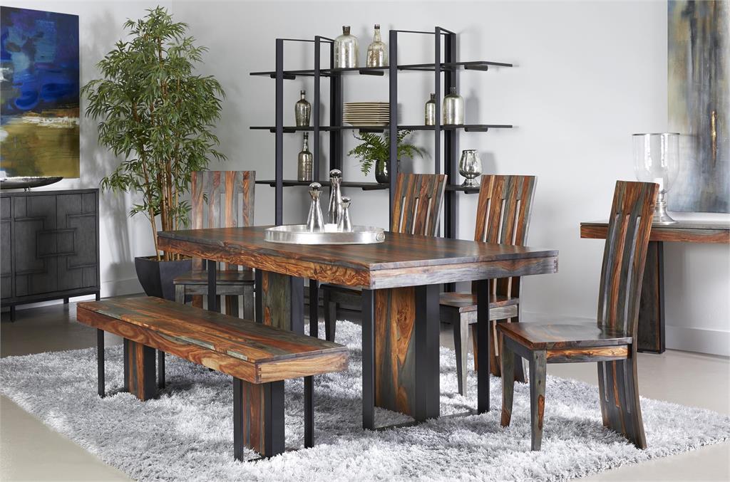 Roster Sheesham Wood Six Seater Dining Set With Bench