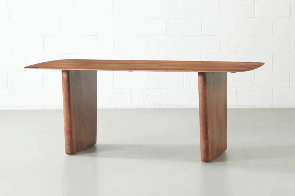 Roster Sheesham Wood Dining Table With Natural Oak Finish For Dining Room and Hotels