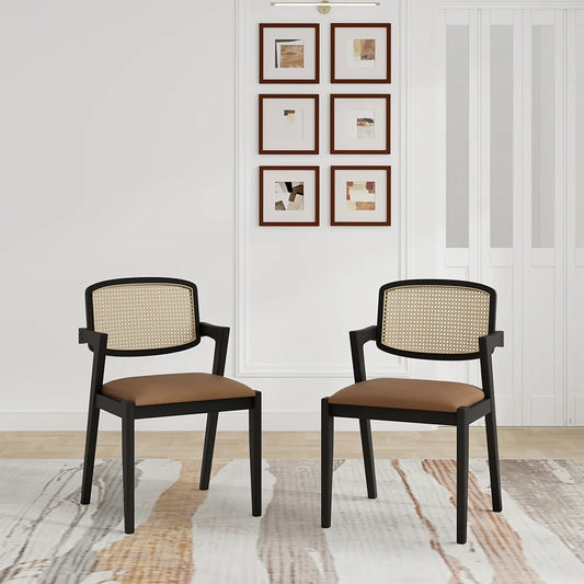 Modern Gray Stitching Eco-Friendly  Dining Chair Set of 2