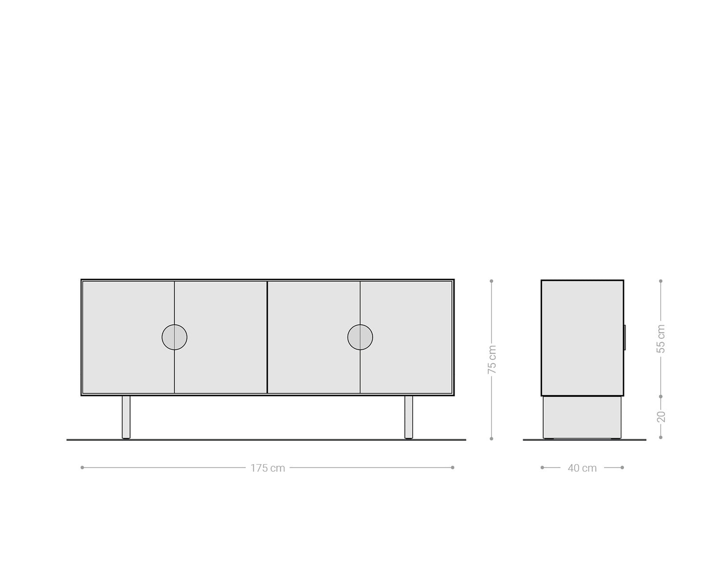 Pateri Solid Wood large Sideboard in Natural Finish