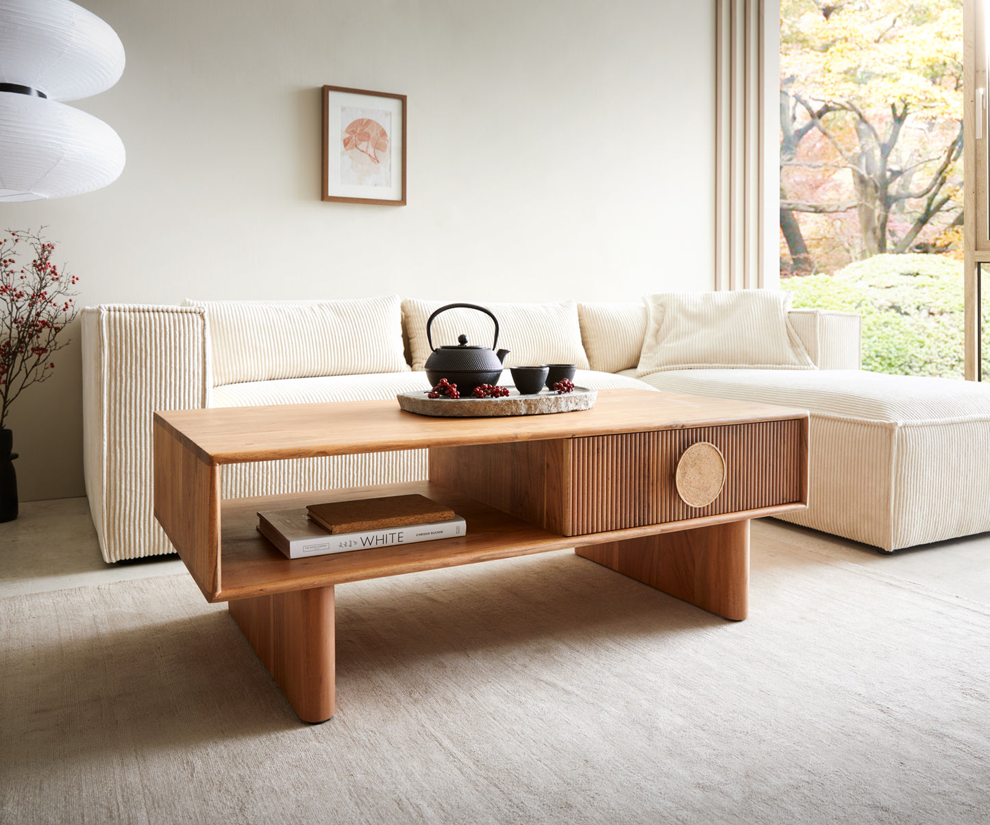 Pateri Solid Wood Coffee Table in Natural Finish #011