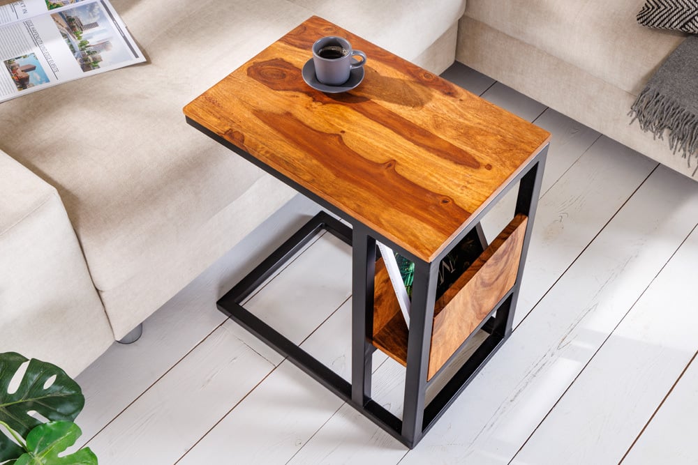 Regerd  Side Table Made Of Sheesham Wood & Iron