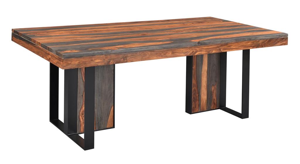 Roster Sheesham Wood Dining Table With Natural Gray Finish For Dining Room