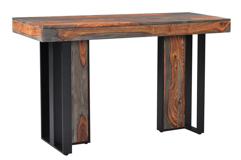 Roster Sheesham Wood Console Table With Natural Natural Gray Finish For Dining Room