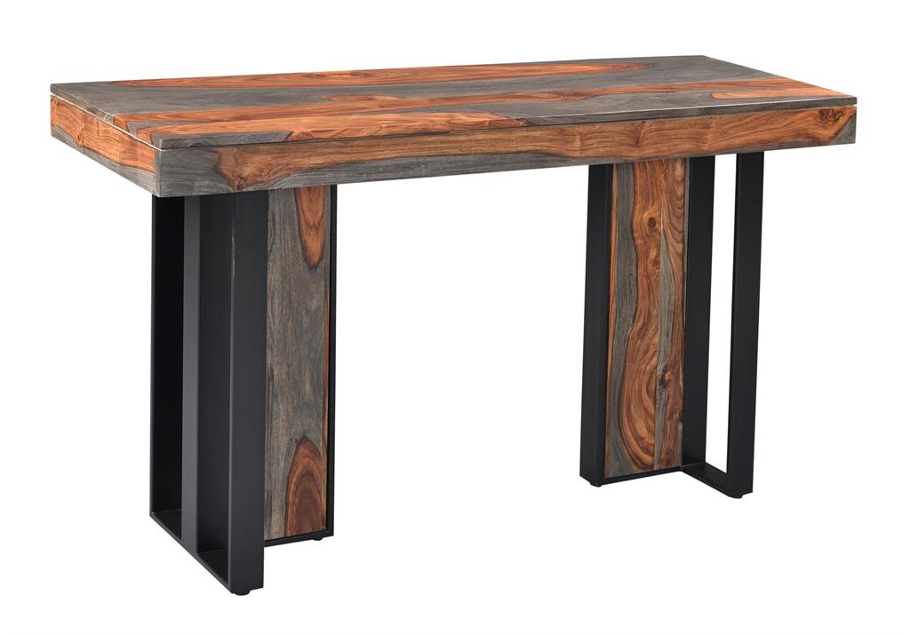 Roster Sheesham Wood Console Table With Natural Natural Gray Finish For Dining Room