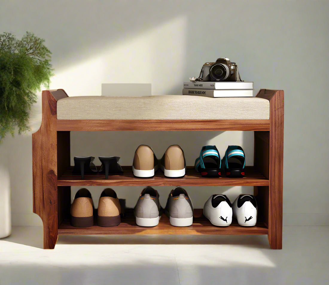 Citijan Sheesham Wood Shoe Cabinet,Sheesham Wood Shoe Rank For Living Room Furniture,Outdoor Furniture