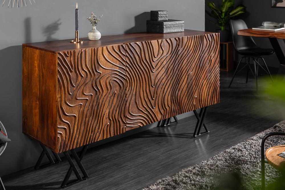 Bojaa Solid Wood Sideboard in Netural Finish For Living Room