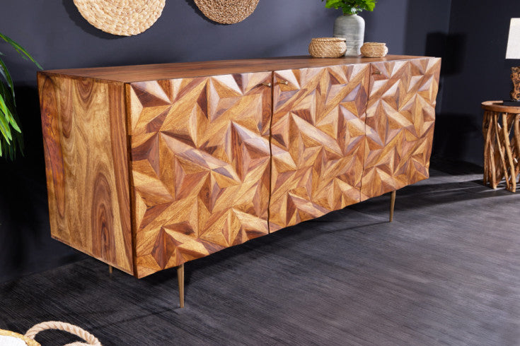 Bojaa Solid Wood Sideboard in Netural Finish For Living Room