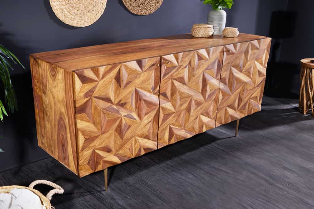 Bojaa Solid Wood Sideboard in Netural Finish For Living Room