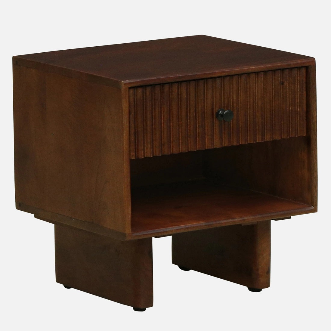 Solid Wood Bedside Table in Tobacco Finish