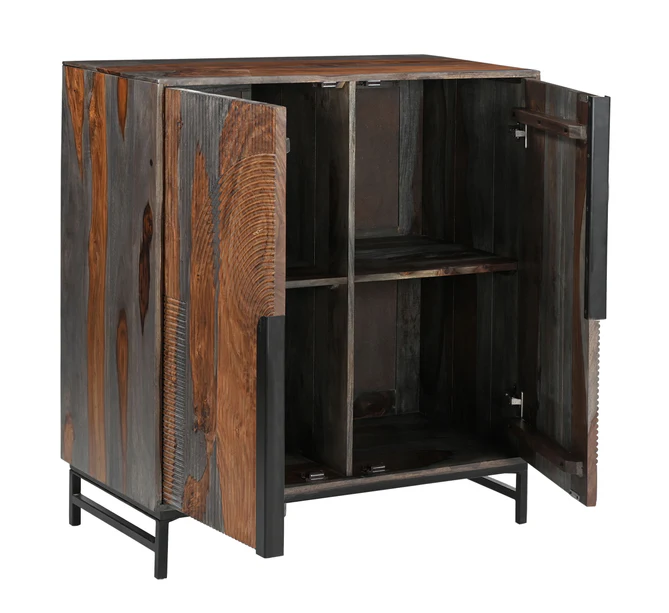 Starline sheesham  Wood Bar-Cabinet In Grey   Finish