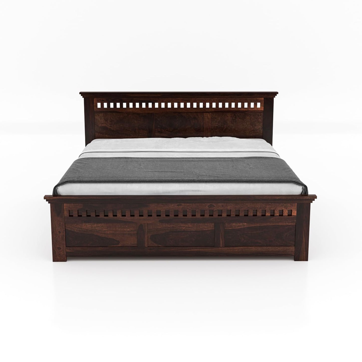 Sheesham Solid wood King Size Box Storage Bed In Provincial Finish