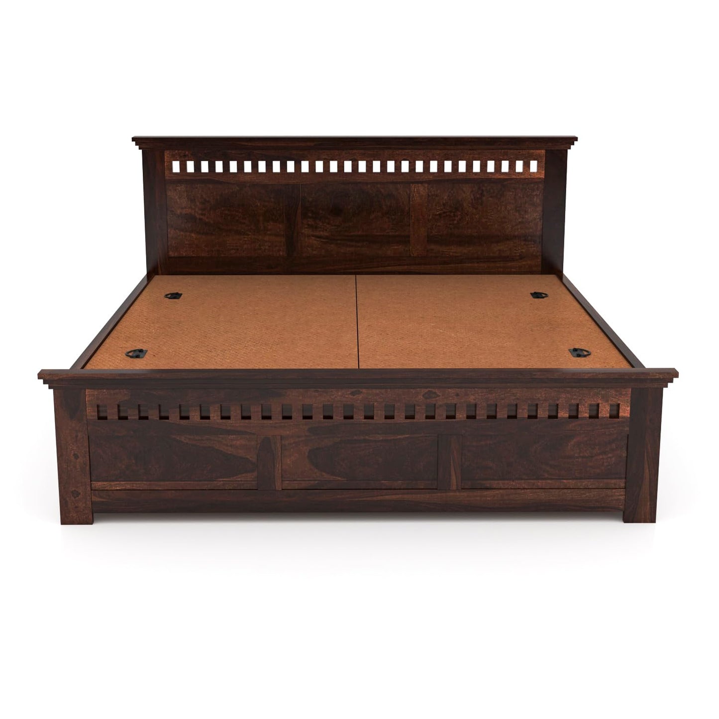 Sheesham Solid wood King Size Box Storage Bed In Provincial Finish