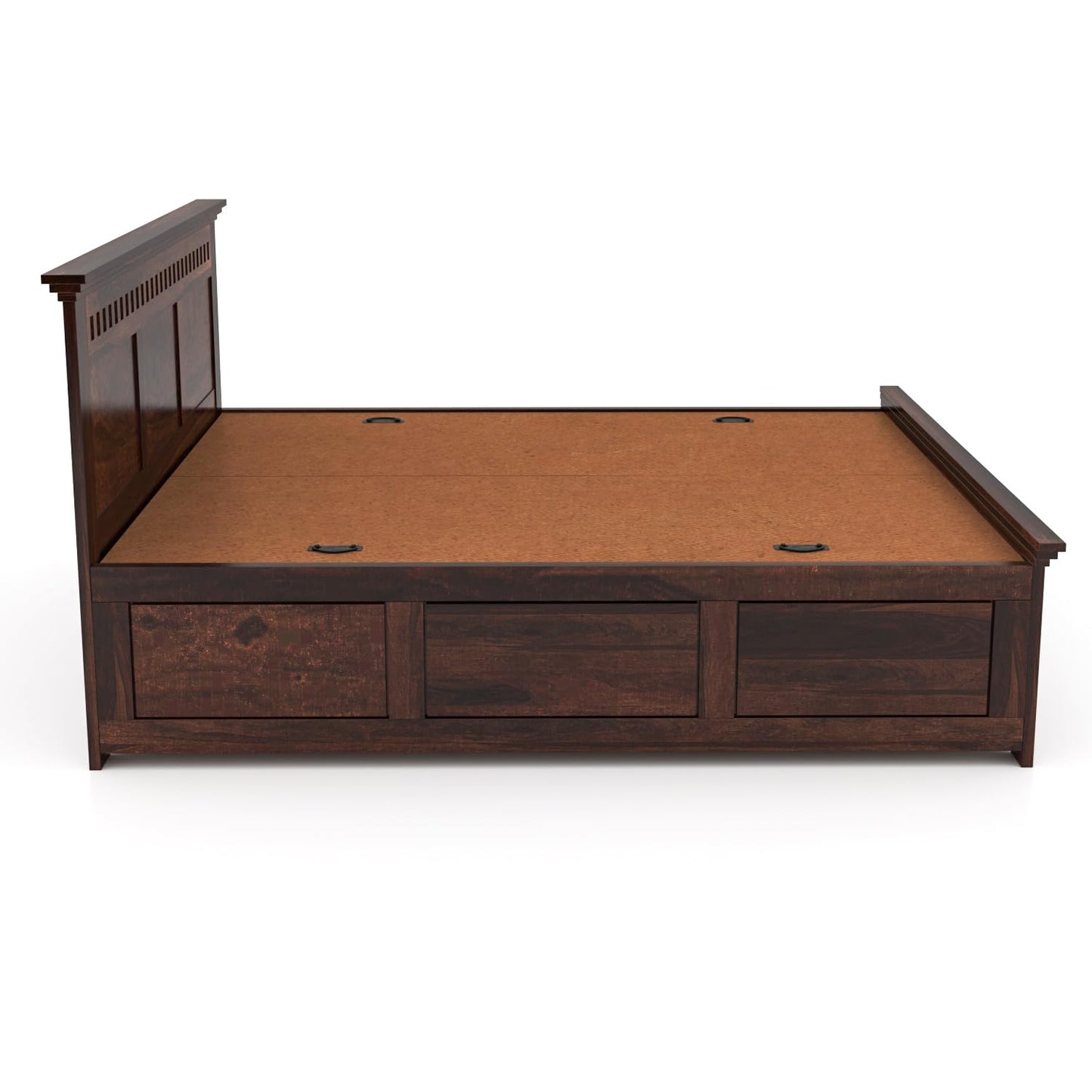 Sheesham Solid wood King Size Box Storage Bed In Provincial Finish