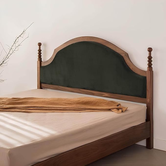 Demiwall Soild Wood King Size Bed | 3 Year Warranty | Teak Finish Bed | Cushion Headboard Bed