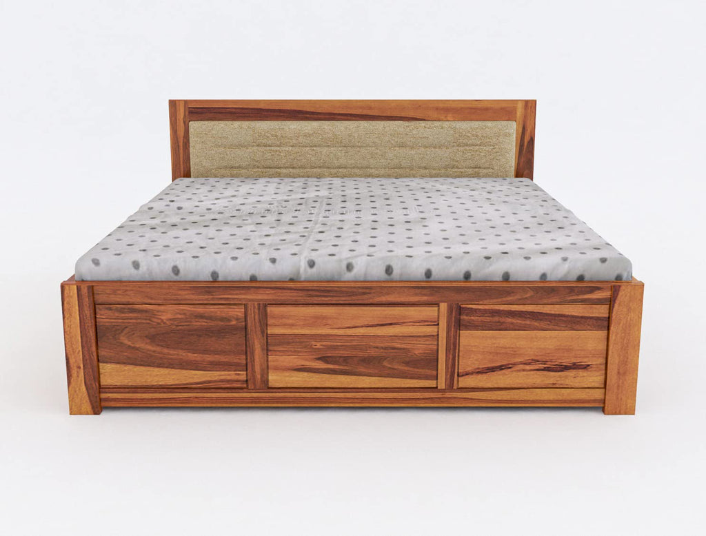 Steven King Size hydraulic bed with storage In Natural Finish For Bedroom Furniture