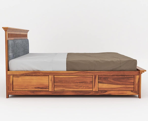 Aspen King Size hydraulic bed with storage In Natural Finish For Bedroom Furniture