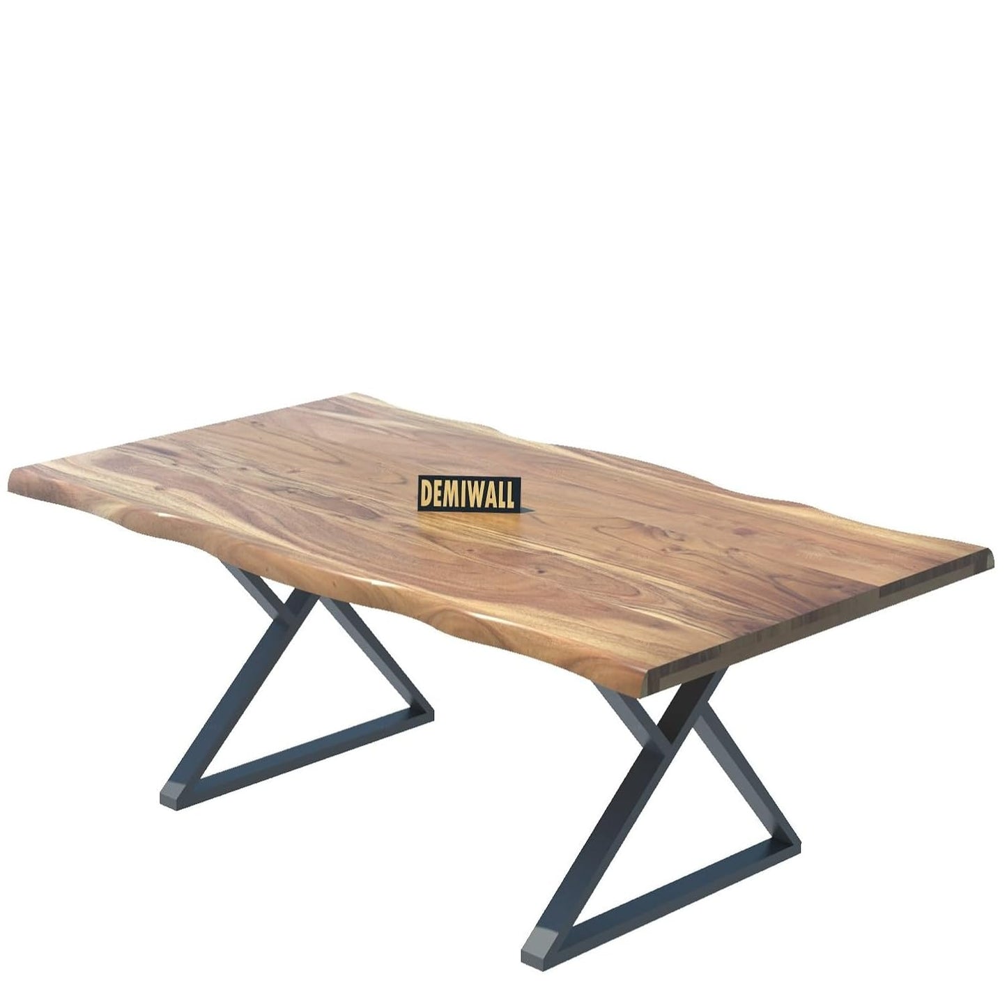 Live Edge 8 Dining Table In Natural Teak Finish For Dining Room