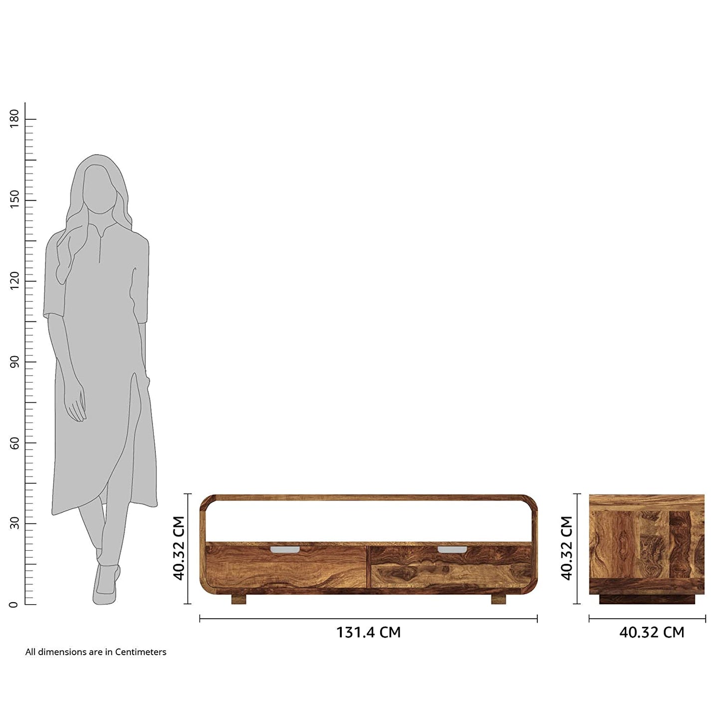 Reto Sheesham Wood Media Unit For Living Room Furniture