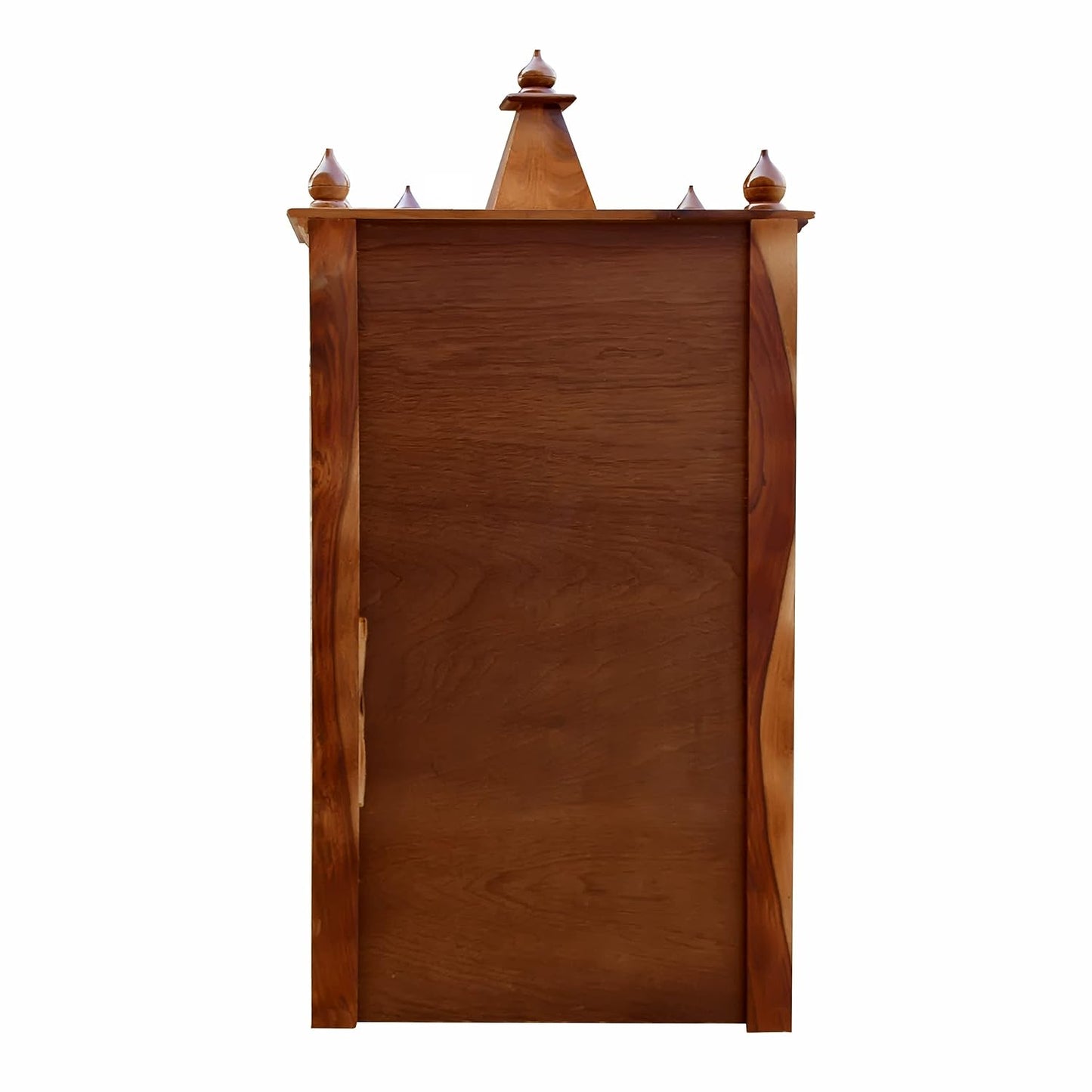 Sheesham Wood Mandir With Door In Natural Finish,