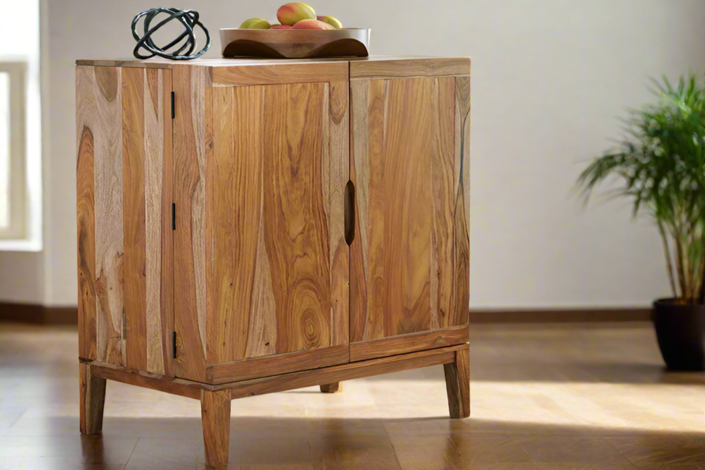 Starline sheesham  Wood Bar-Cabinet In   Neturail Finish