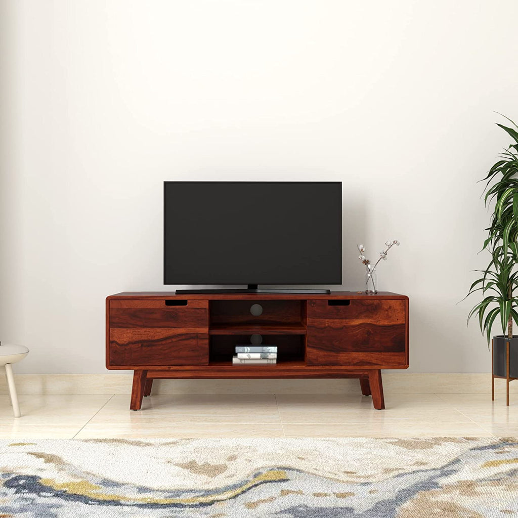 Ezra  Sheesham wood Tv-Unit In Honey Oak Finish For Living Room Furniture