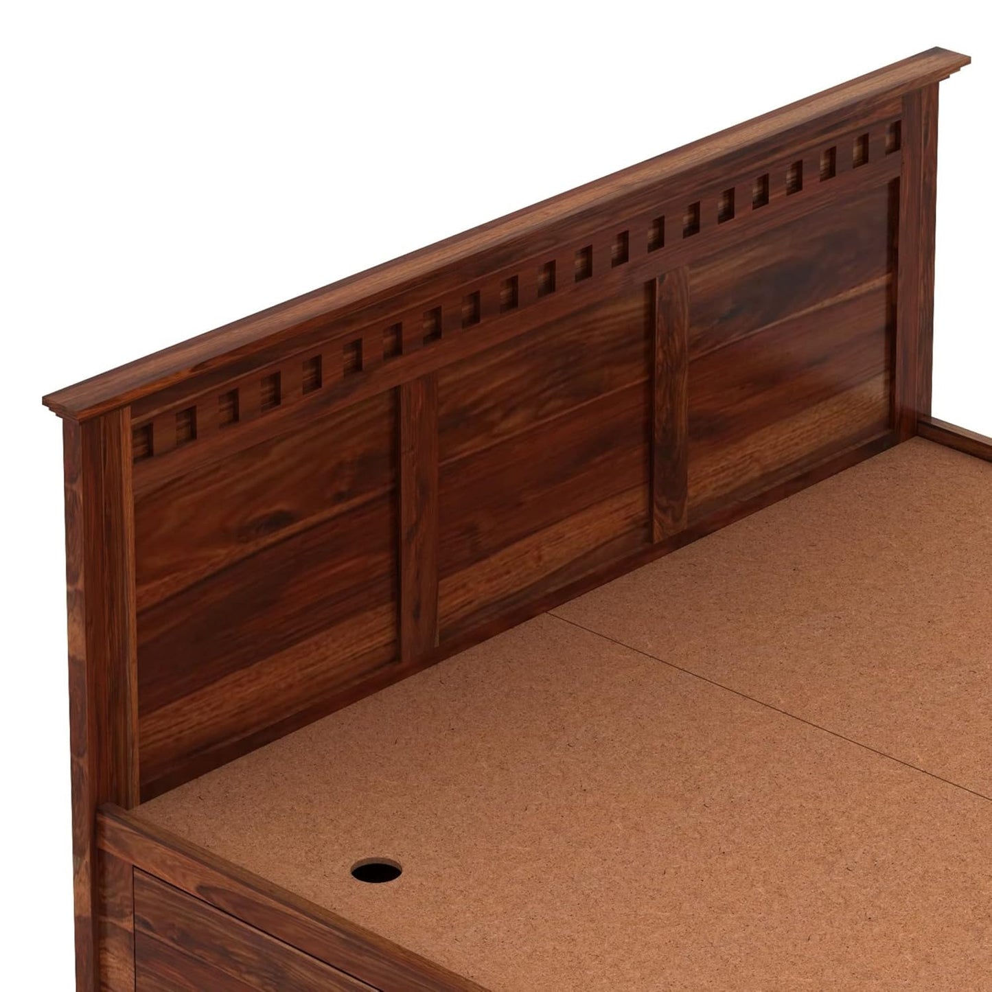 Sheesham Solid wood King Size Box Storage Bed In Honey Oak Finish